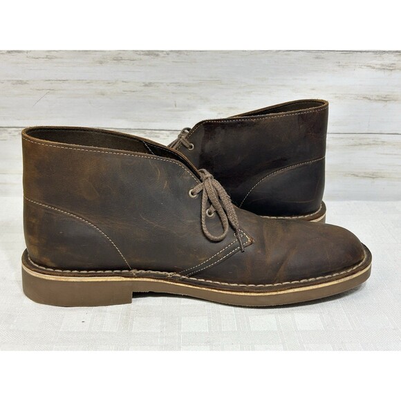 Clarks Collection Mens Size 12 M Brown Leather Classic Desert Chukka Boots shoe main image 7